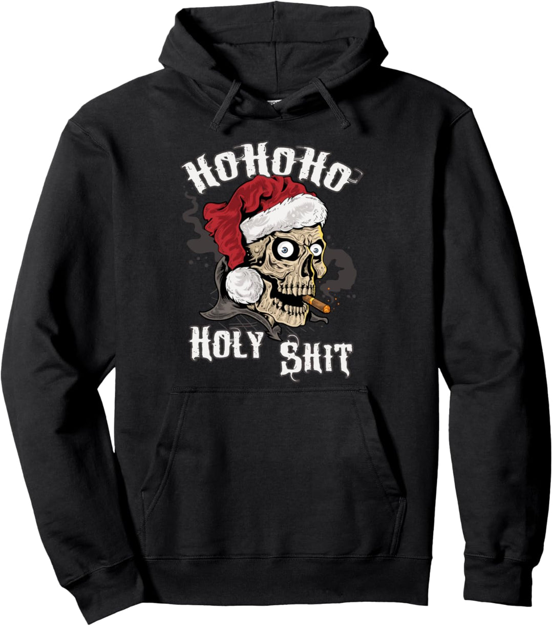 Weihnachten Geschenk Weihnachtsmann Totenkopf Schädel Rocker Pullover Hoodie