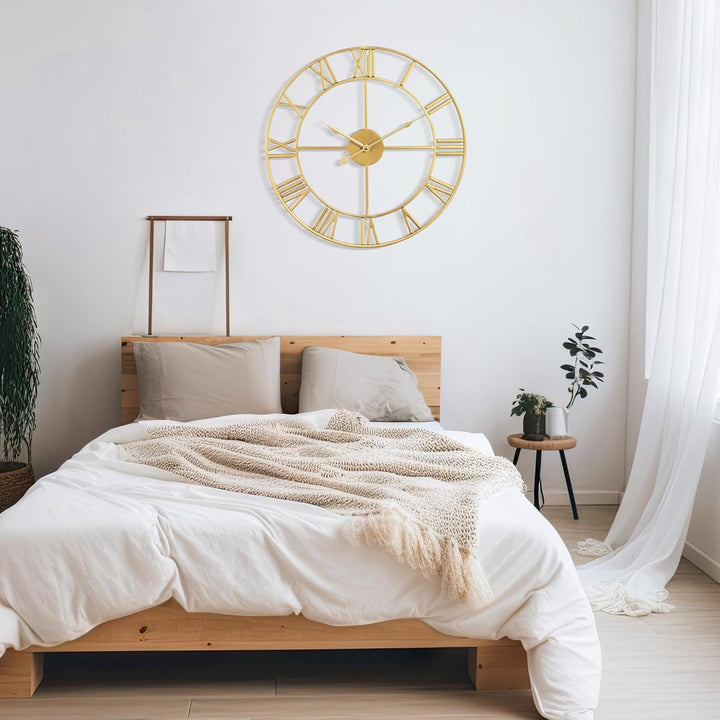Mee 2ou Wanduhr Modern Nahezu Lautlos Ohne Tickgeräusche -40cm Durchmesser Römische Ziffern Wanduhre