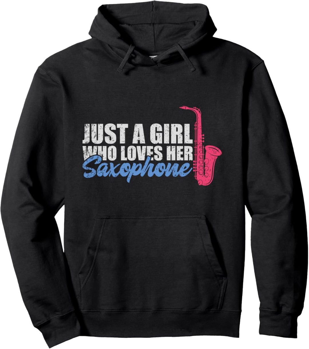 Saxophonisten Musik Mädchen Geschenk Saxophon Pullover Hoodie