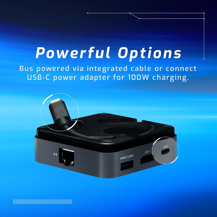 OWC - USB-C Travel Dock E - 6-Port Travel Dock (USB-C 100W, 2X USB 3.2, HDMI, SD Reader, Ethernet) S