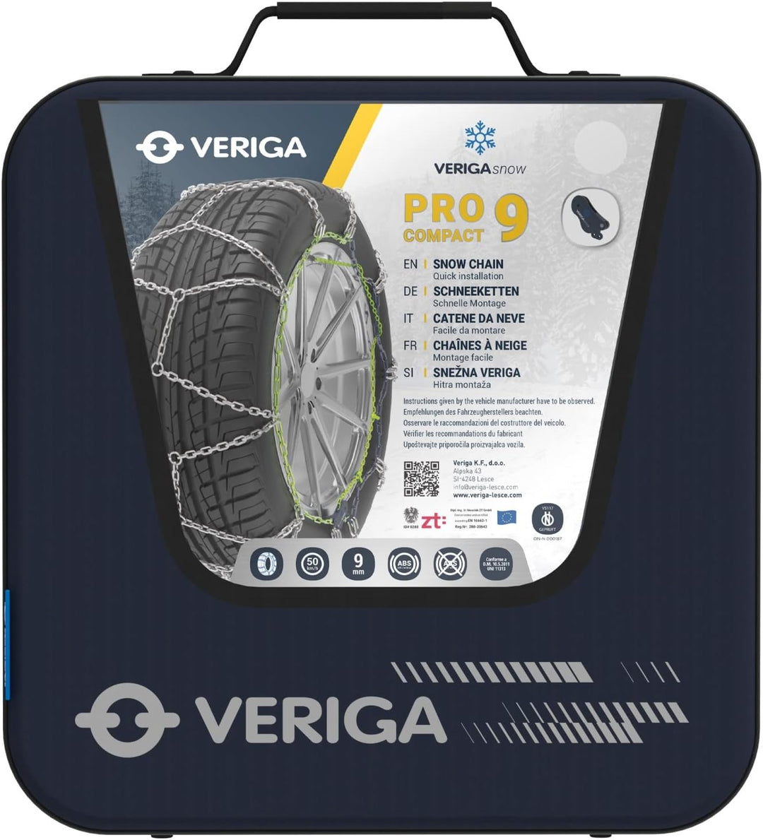 Veriga PC9-130 PRO COMPACT 9mm Schneeketten Satz (1 Paar= 2 Stück) manuelle Spannung für PKW 43091,