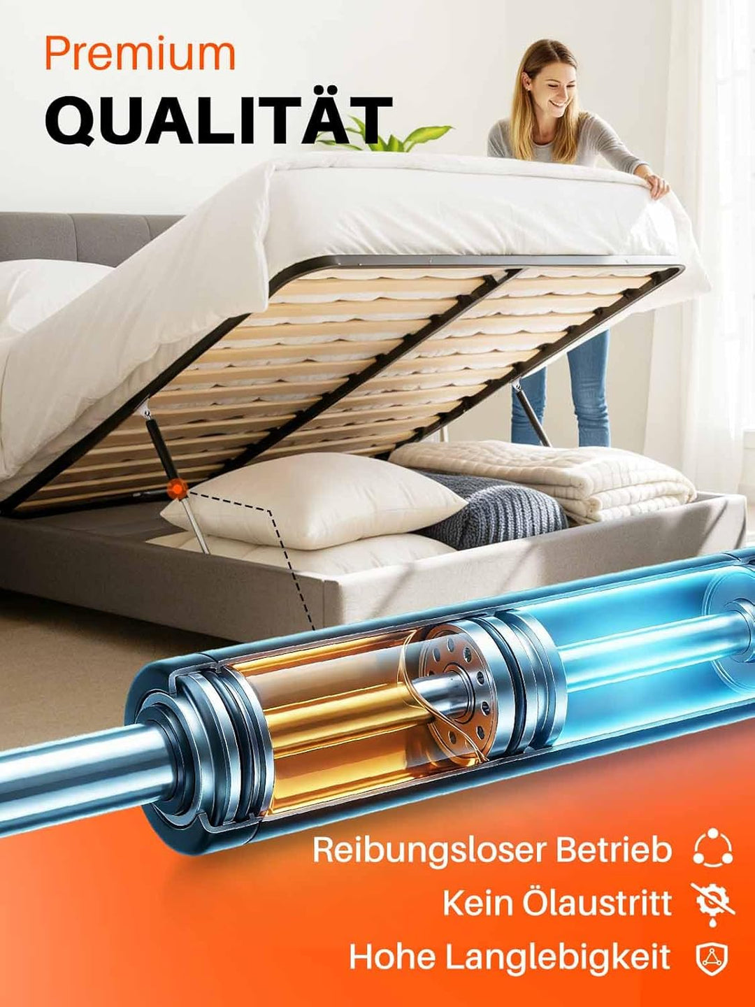 Gasdruckdämpfer 500MM 350N/35KG Gasdruckfedern mit Haltern Universell Möbel Stossdämpfer Gasfeder fü