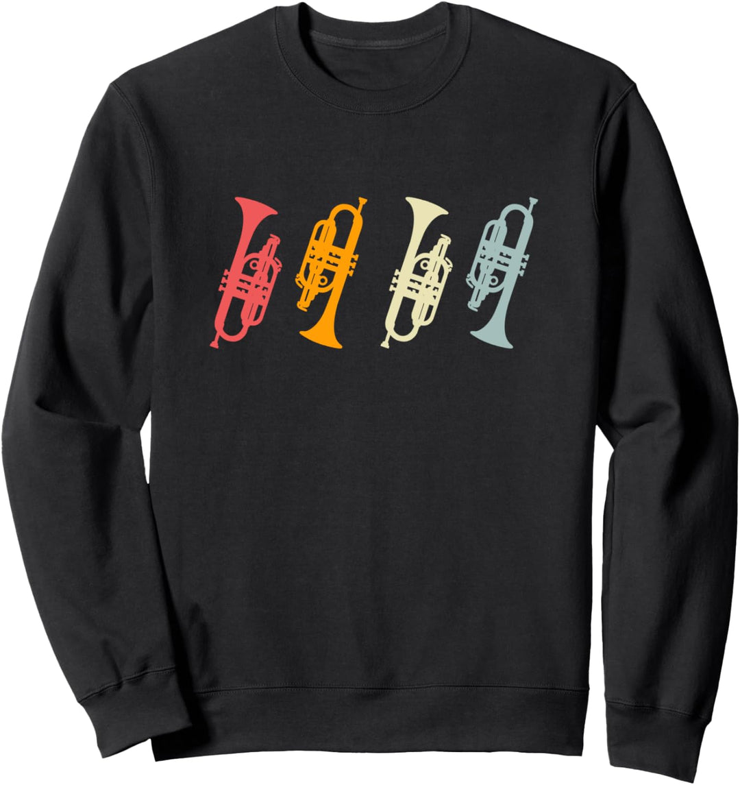 Piston Spieler Retro Kornett Silhouetten für Kornett Spieler Sweatshirt