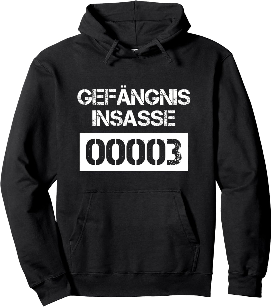 Häftling Kostüm Fasching Verkleidung Gefangener Partnerlook Pullover Hoodie