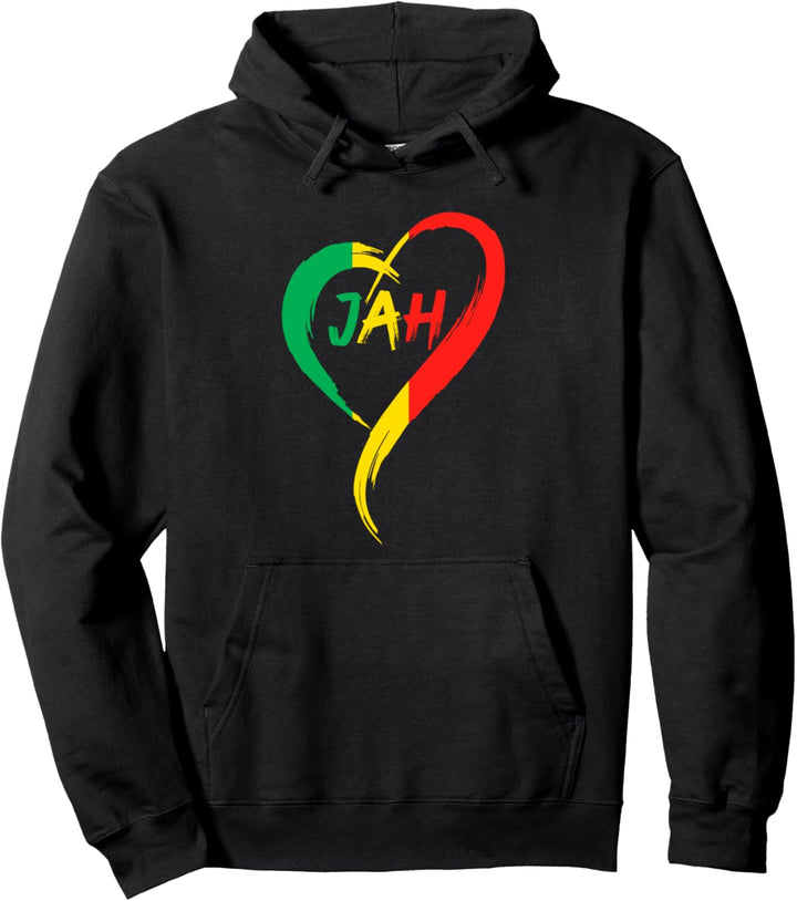 Love Jah Rasta Reggae Flagge Herz Geschenk für Rastafarians Pullover Hoodie