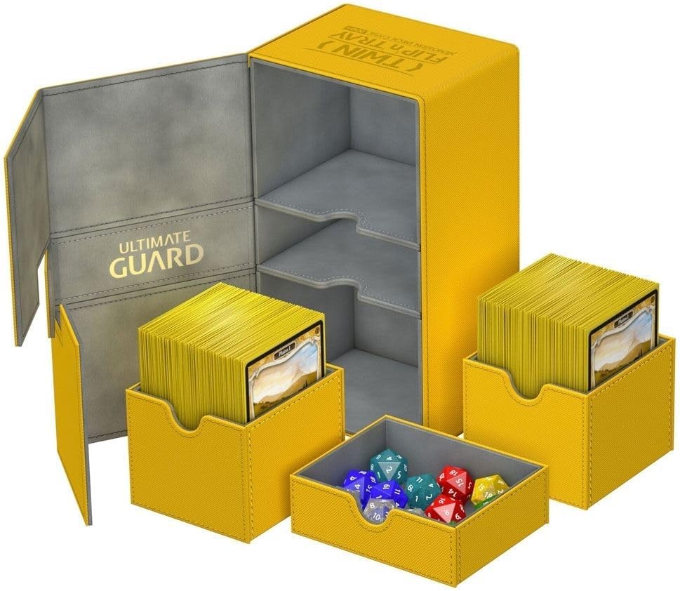 Ultimate Guard UGD010770 Twin Flip´n´Tray Deck Hülle 200 Plus XenoSkin, Bernstein, Standardgrösse Be