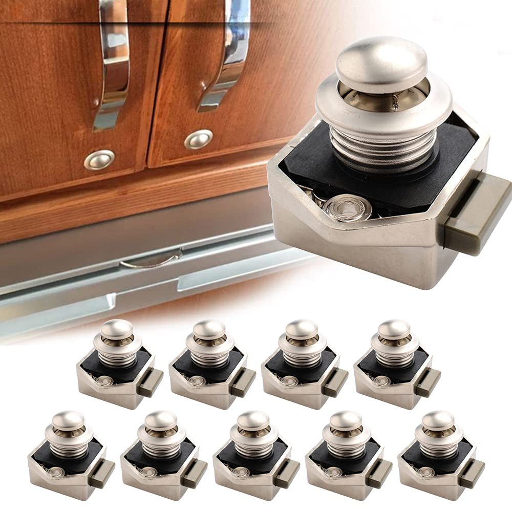 10 Stück Push Button Catch Door Lock Verriegelung Türschloss 15-20mm Keyless Metall Push Button Lock