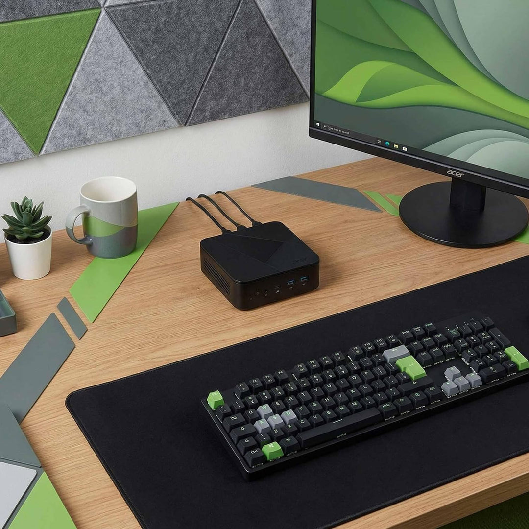 acer Mini PC | Veriton NUC | Schwarz | Core 5 120U | RAM: 8GB | SSD: 500GB | Windows 11 Pro | Office