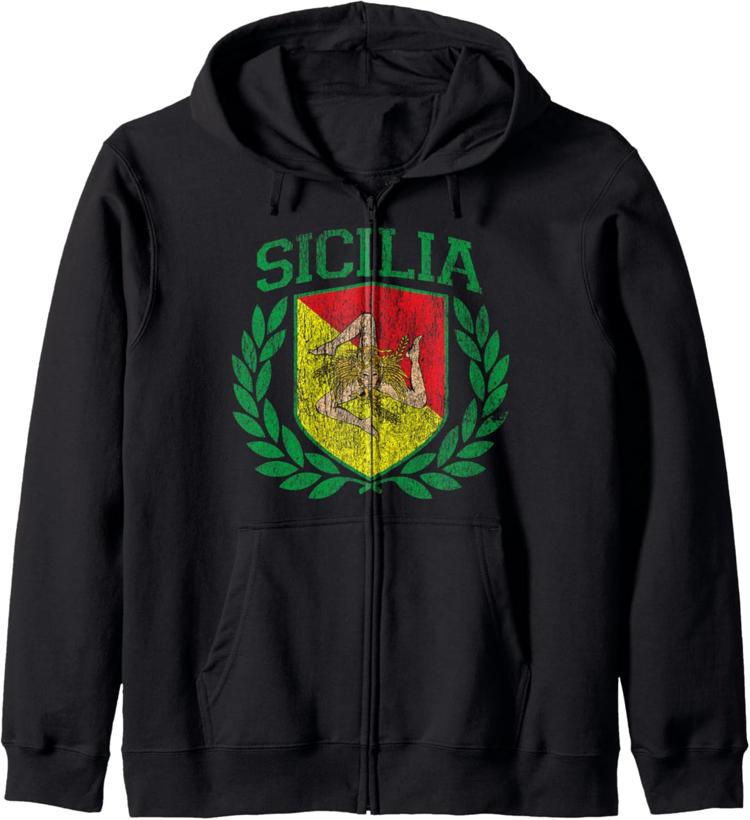 SICILIEN - Sizilien Flagge und Trinacria - Sizilianische Kapuzenjacke