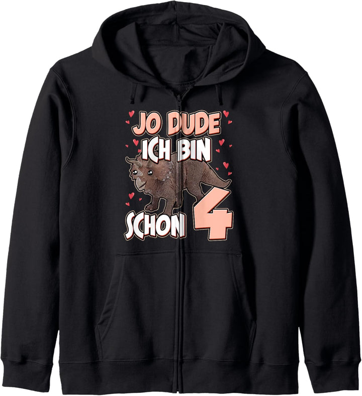 Kinder Dino Geburtstag Roaaar ich bin 4 Jahre Dinosaurier Kapuzenjacke