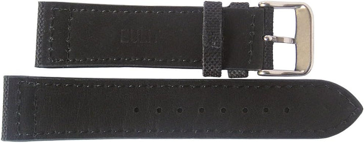 Eulit Uhrenarmband aus Segeltuch, 20 mm, Schwarz Made in Germany