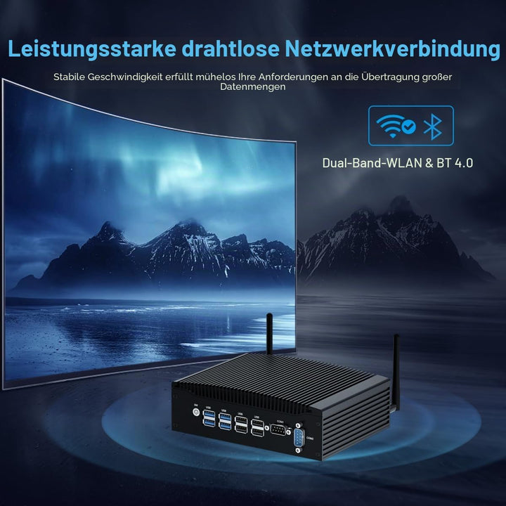 WEIDIAN Lüfterloser PC Industrie Mini PC Windows 11 Pro i5 16 GB RAM 512 GB SSD Core i5 7300U Mini D
