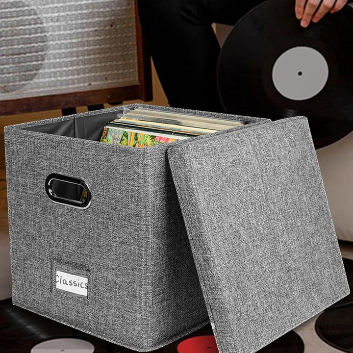 Schallplatten-Organizer-Aufbewahrung, dekorative Umzugsbox - Robuster tragbarer Schallplattenhalter