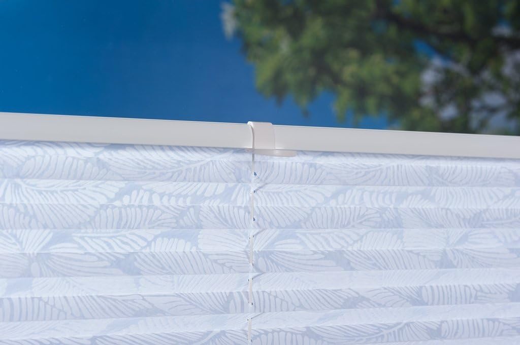 K-home Klemmfix-Plissee , Ausbrenner Stoff, weiss, 95 x 130 cm (B x L) 95 x 130 cm Ausbrenner Stoff