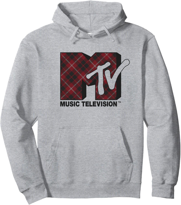 MTV Logo Plaid Pullover Hoodie