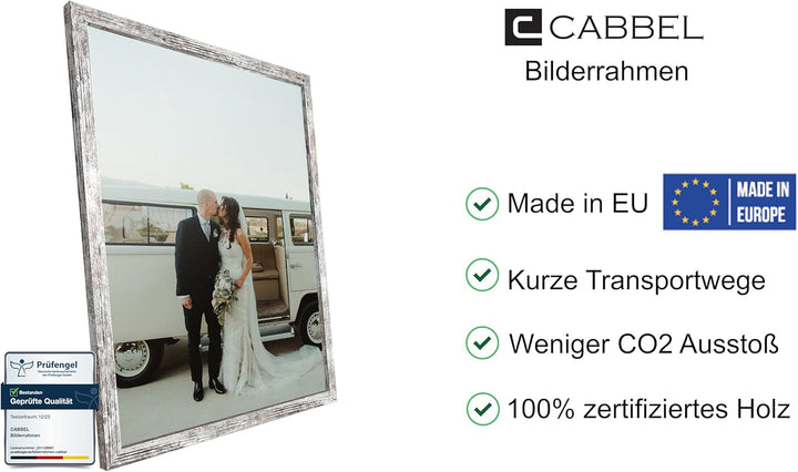 CABBEL 1x Bilderrahmen 50x70 cm Birke Rahmen 1-Pack | Dokumentenrahmen, Collage, Poster | MDF Holz-P