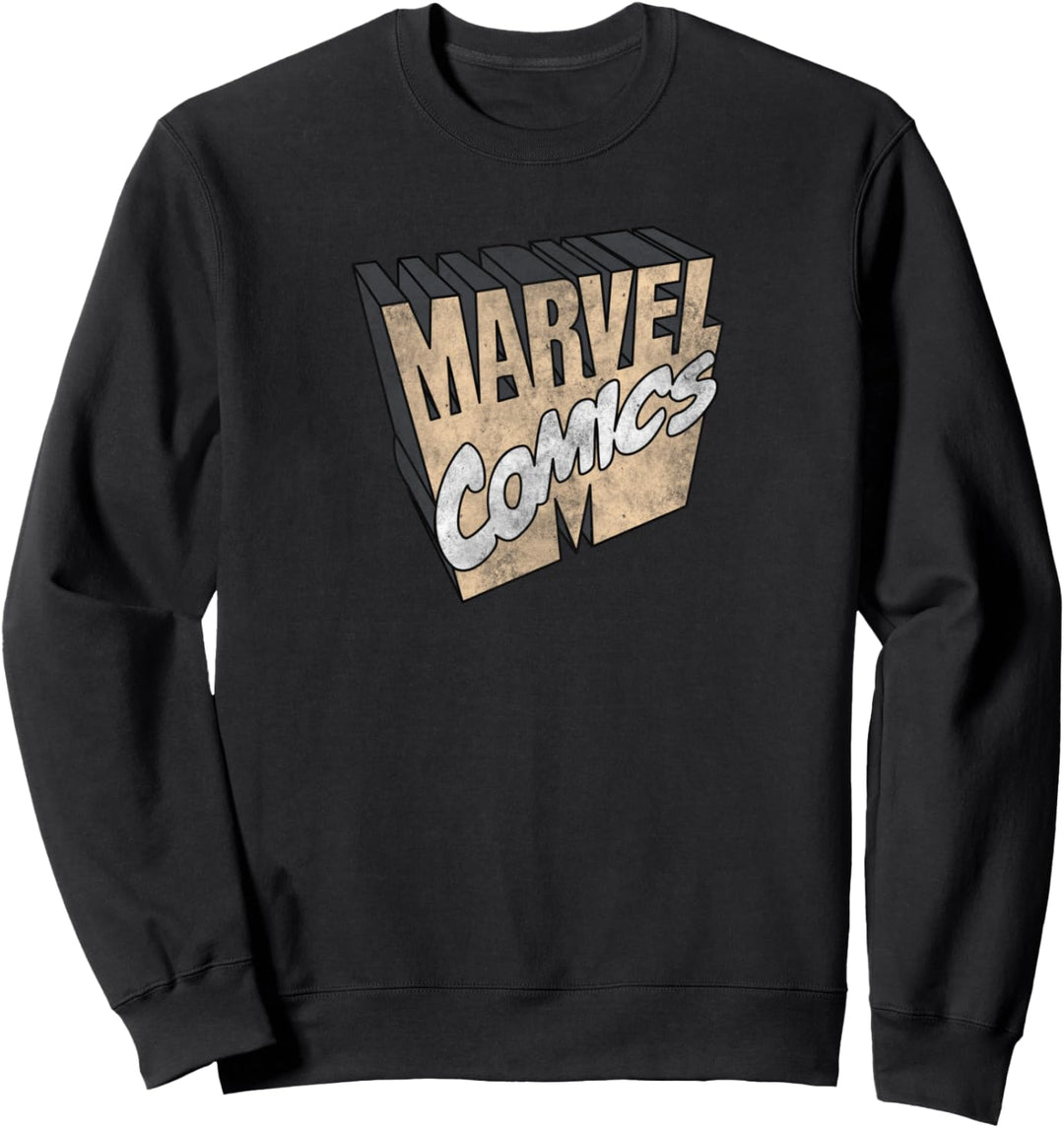 Marvel Retro 3D Logo Tan Sweatshirt