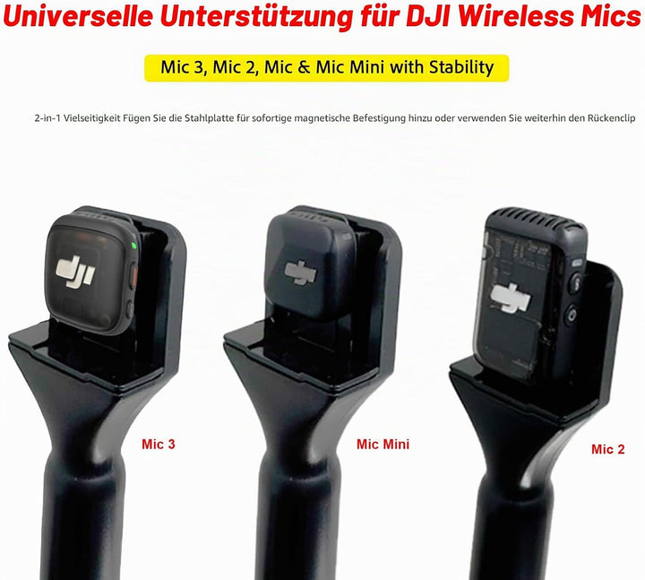 Magnetic Ständer für DJI Mic 3/Mini/1/2 / Rode Wireless GO II/Micro/Insta360 X5 Air Handle Rig Inter