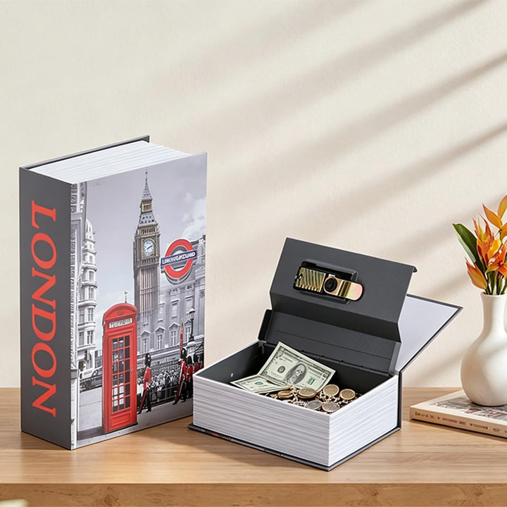 Hapivida Mini Book Safe, Passwortgeschützte Safe Box im Wörterbuch Design für Schmuck Bargeld Dokume