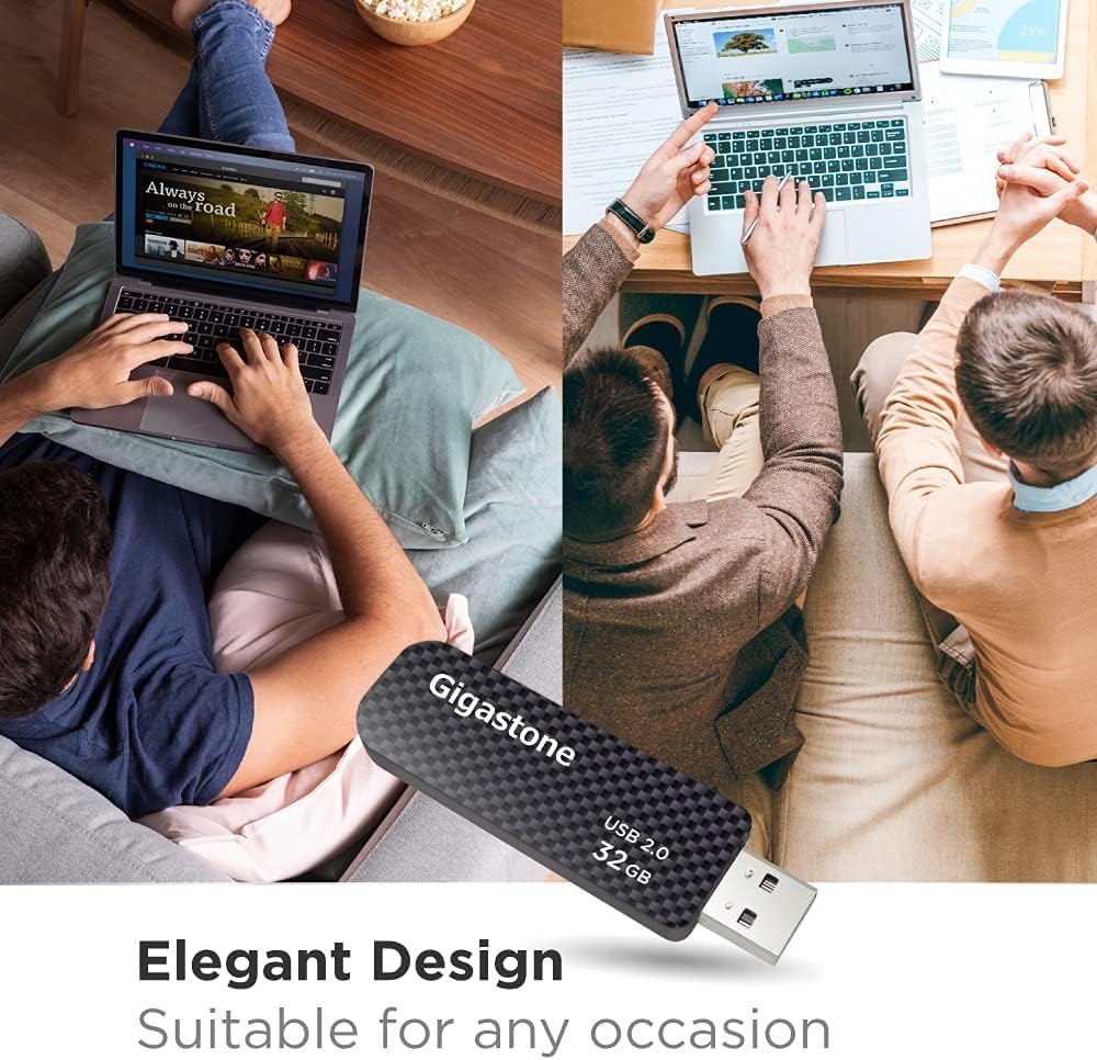 Gigastone 128 GB USB 3.0 Flash-Laufwerk, ohne Kappe, einziehbares Design, Kohlefaser-Stil, zuverläss