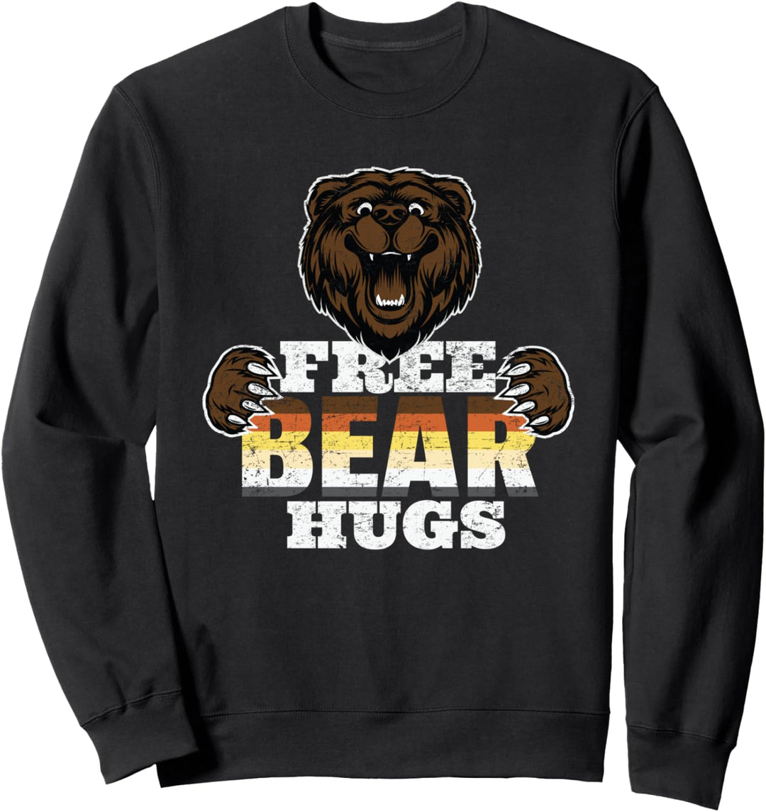Kostenlose Bär Umarmungen lustig Homosexuell Stolz LGBTQ Par Sweatshirt