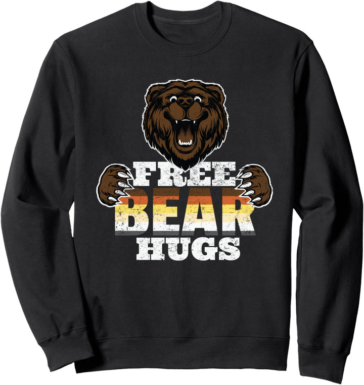 Kostenlose Bär Umarmungen lustig Homosexuell Stolz LGBTQ Par Sweatshirt