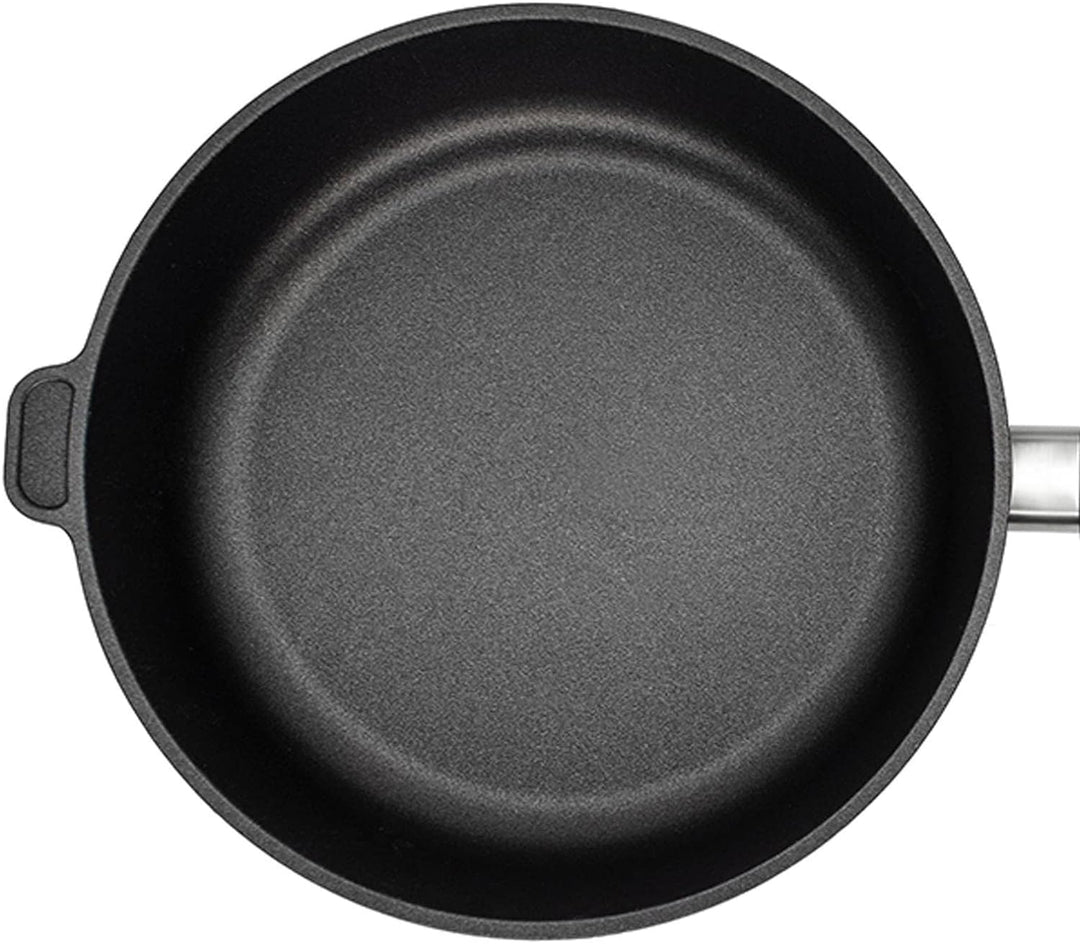 Eurolux Guss-Pfanne Induktion Ø 28 cm - hoher Rand 7 cm - grosse runde Alugusspfanne mit Beschichtun
