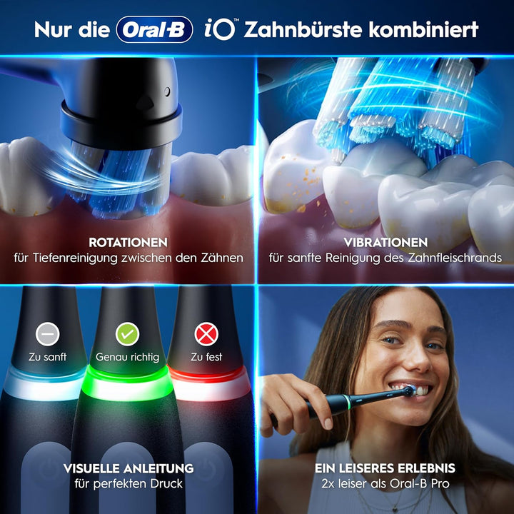 Oral-B iO Series 3 Elektrische Zahnbürste oder Electric Toothbrush, Doppelpack, 2 Aufsteckbürsten, 3