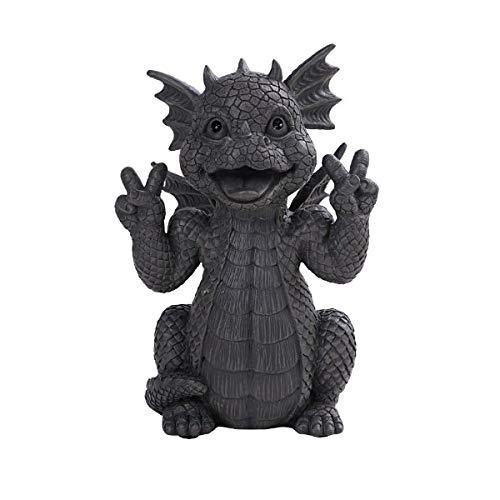 Pacific Giftware Gartenfigur Drache Double Peace 27 cm - Gartendrache Fantasy Deko Statue