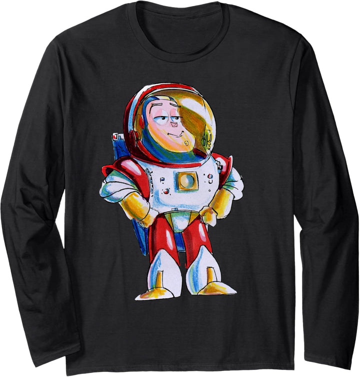 Disney Pixar Toy Story Buzz Lightyear Color Sketch Langarmshirt