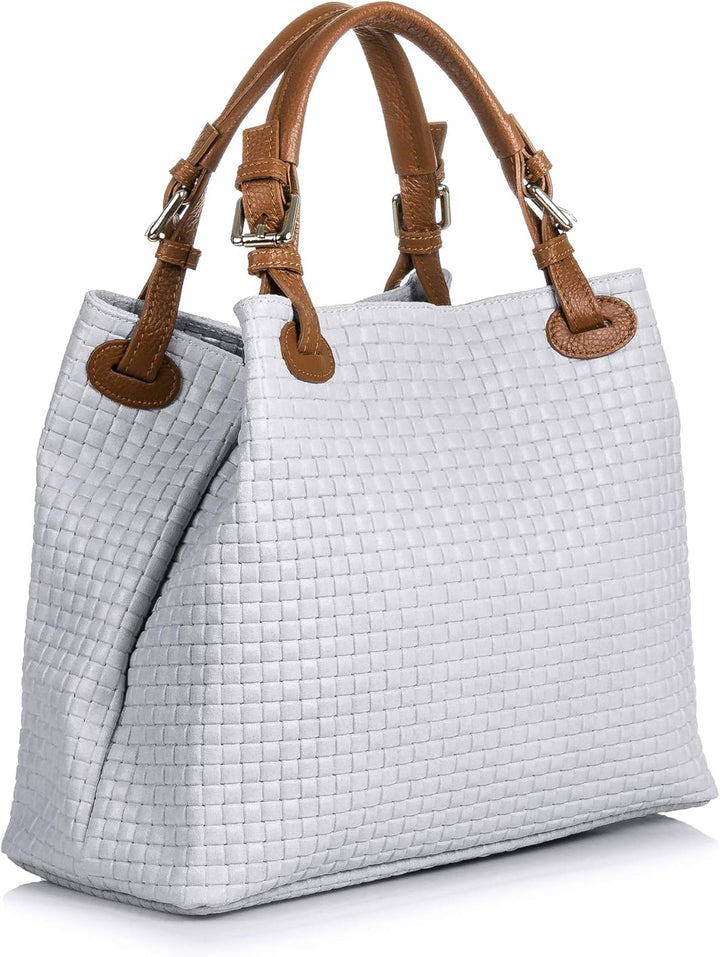 FIRENZE ARTEGIANI , Damen Schultertasche, Weiss