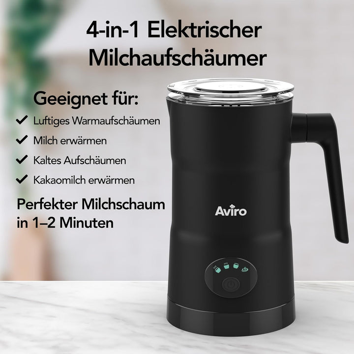 Brixy 4 in 1 Elektrischer Milchaufschäumer - 350 ml - Milchaufschäumer - Ausgiesser - Spülmaschinenf