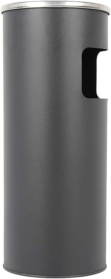 Standaschenbecher mit Papierkorb | Für Aussen und Boden mit Stahlgitter (Schwarz-1 Stück, 25 * 25 *