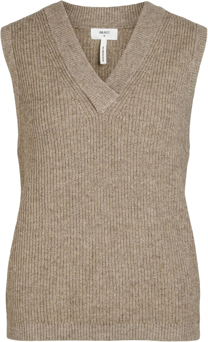 Object female Strickweste OBJMALENA M Fossil, M Fossil