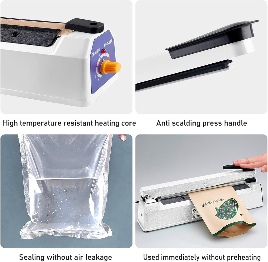 Heisssiegelgerät Folienschweissgerät 200mm, Folienschweissgerät, Impulse Heat Bag Sealer, Versiegelu