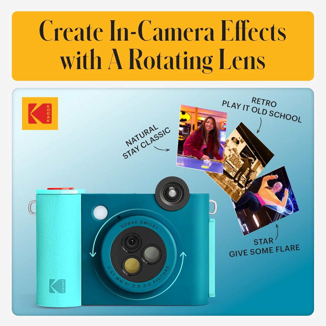 KODAK Smile+ 2-in-1 Digitale Sofortbildkamera & Bluetooth Fotodrucker Starterpaket + Deluxe Tasche +