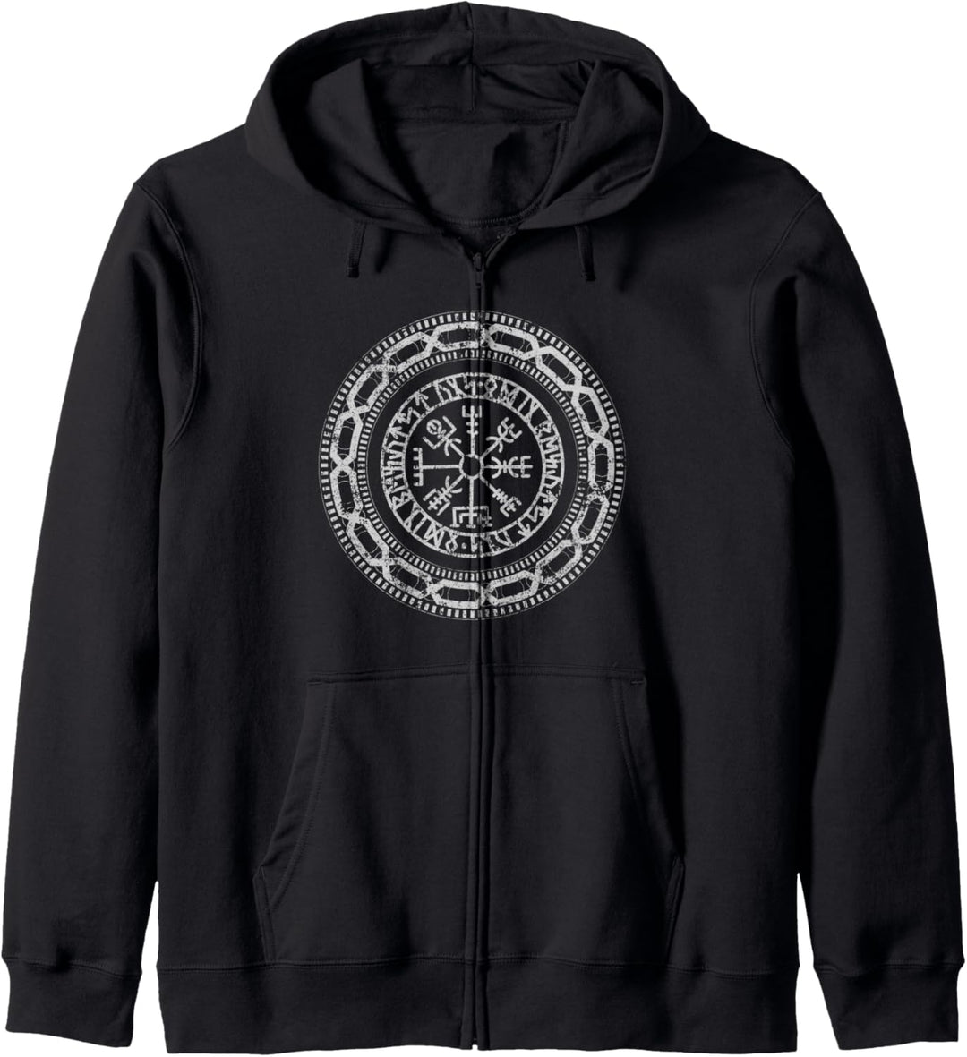 Vegvisir Kompass Wikinger Wikinger Norsemen Rune Symbol Kapuzenjacke