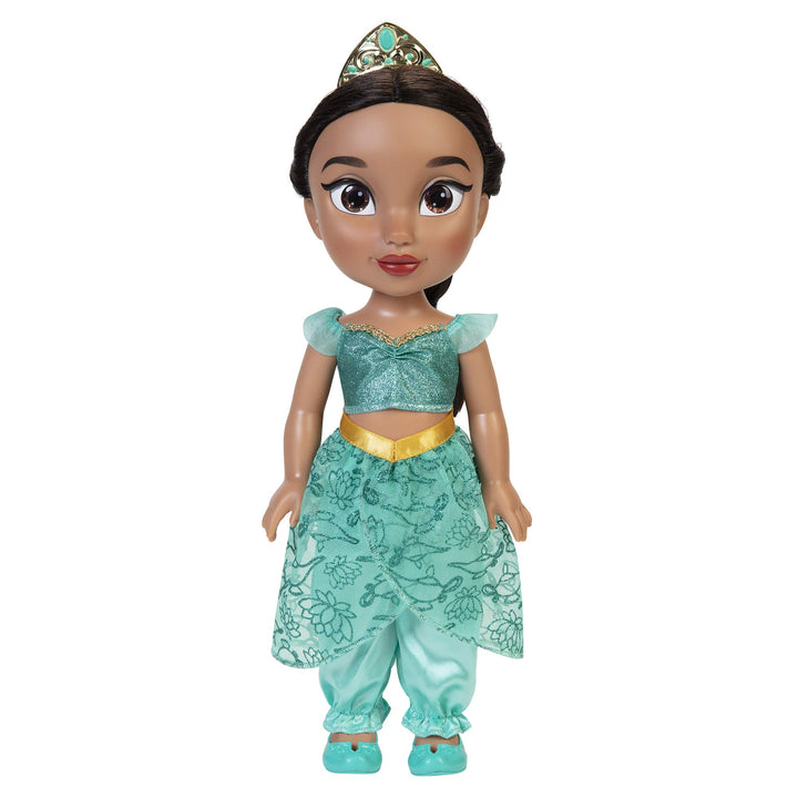 Disney Princess Jasmin Puppe 35cm, reflektierende Glitzeraugen, bewegliche Gelenke, ausziehbares Out