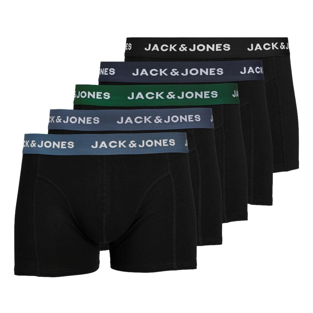 JACK &amp; JONES Male Boxershorts 5er-Pack Herrenunterwäsche in Grösse XS–XXL M - Black / Blue, M - Blac