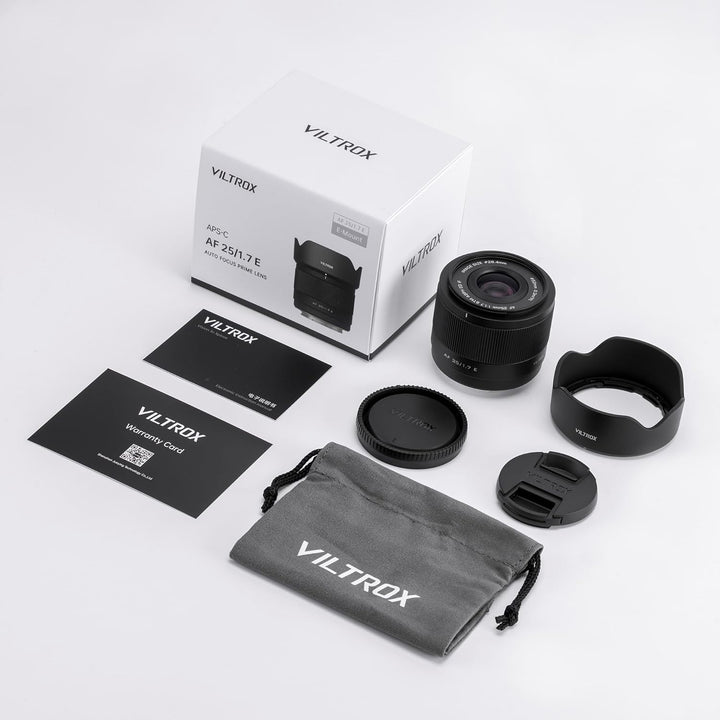 VILTROX AF 25 mm F1,7 APS-C leichtes Autofokus-Kameraobjektiv für Strassenfotografie (für Sony E), F