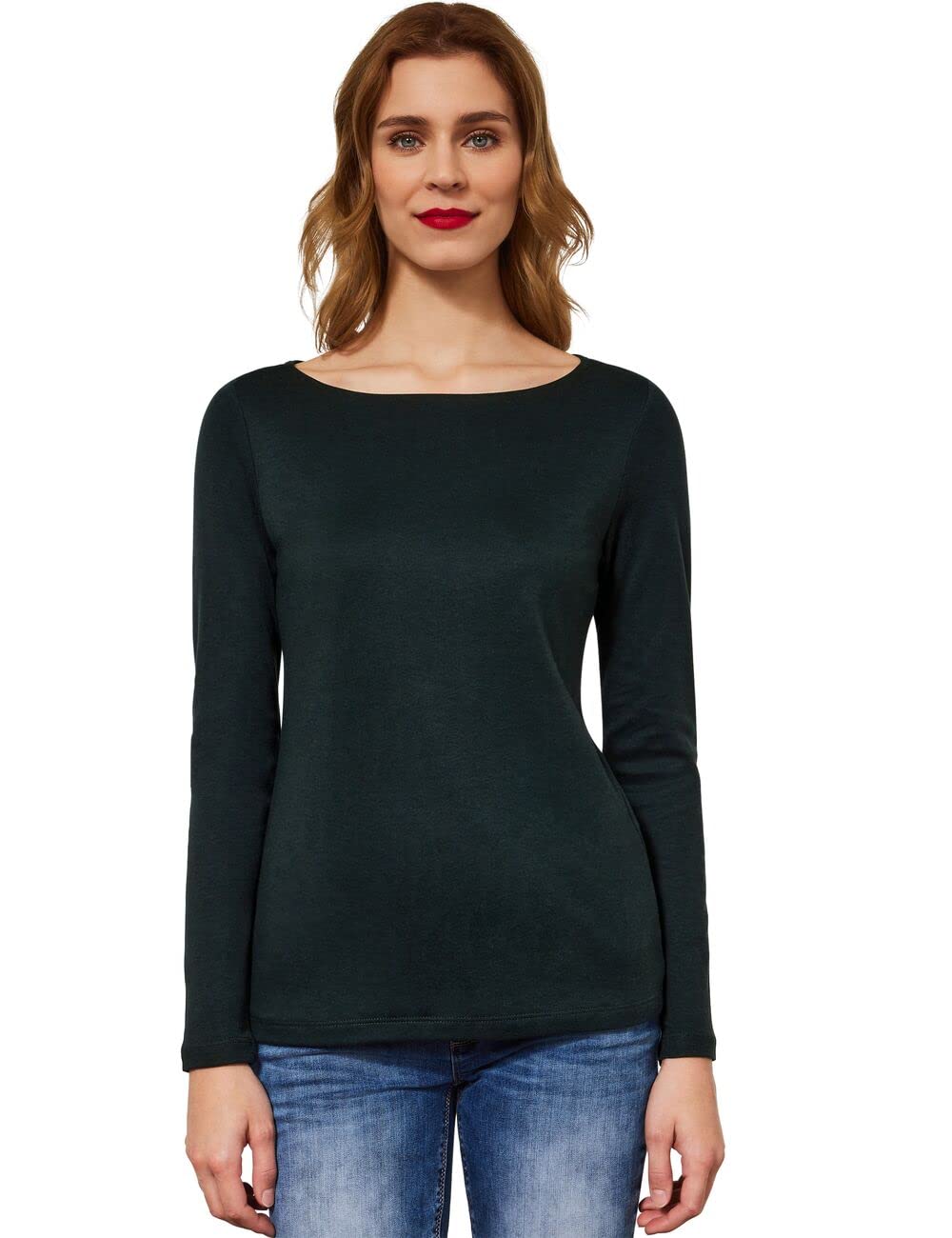 Damen Shirt in Unifarbe 38 Deep Clary Mint, 38 Deep Clary Mint