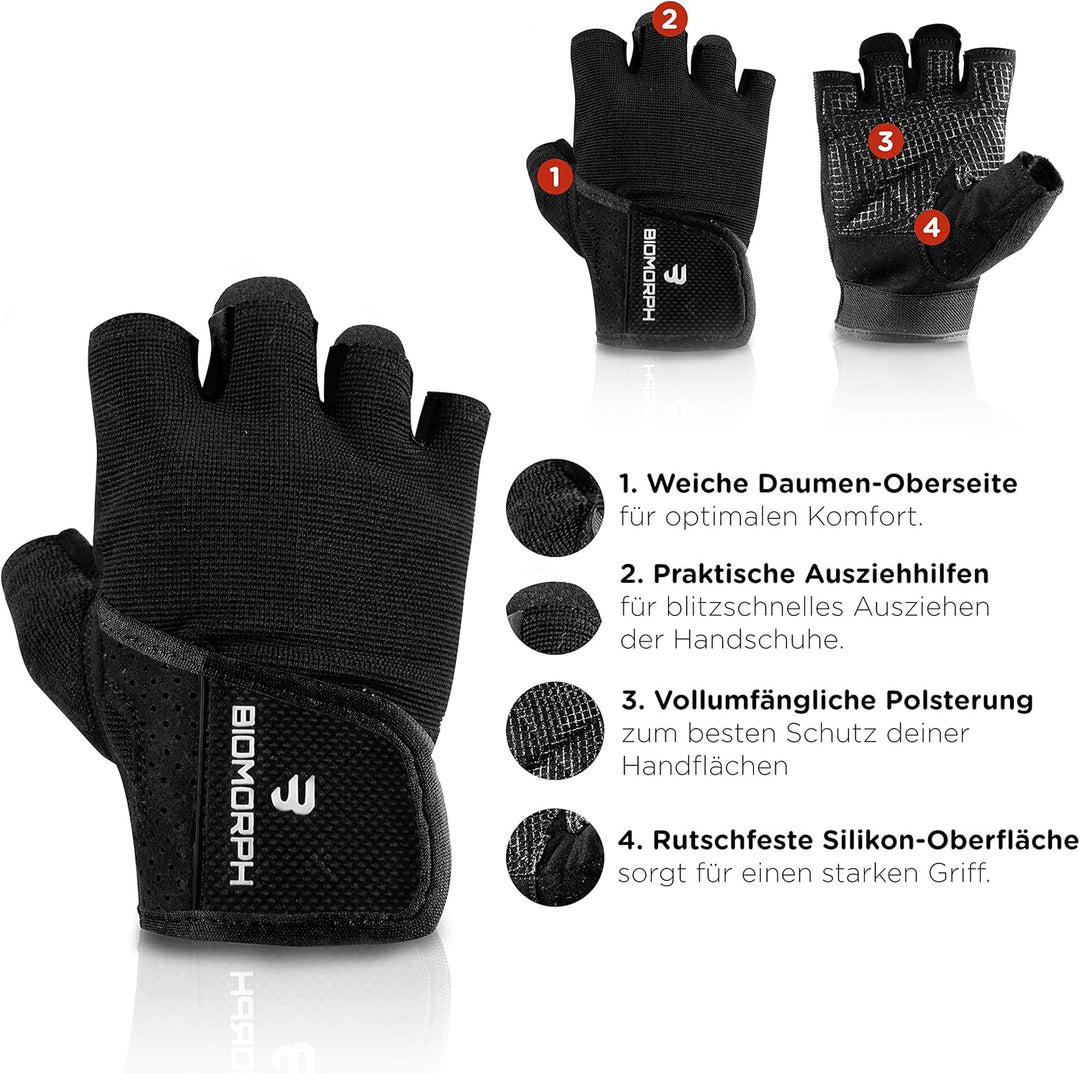 BIOMORPH Trainingshandschuhe für Damen und Herren | Fitness Handschuhe für Krafttraining, Bodybuildi