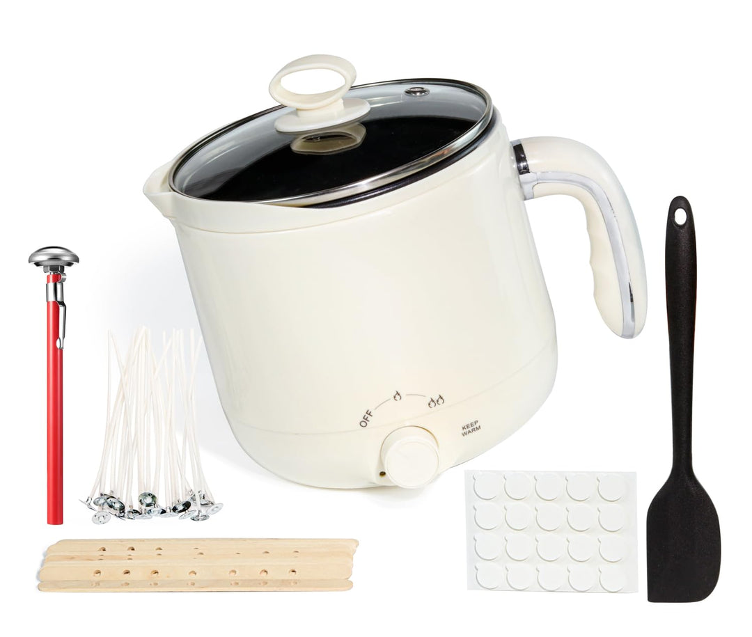 JULWHISPER Wachsschmelzer für die Kerzenherstellung 1,8L/60oz Wachsschmelzer mit Ausgiessvorrichtung