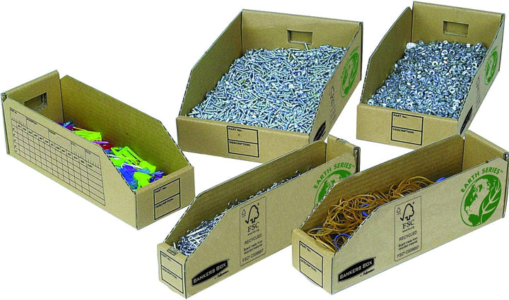 Bankers Box Earth Series Kleinteilebox 200mm (aus 100% recyceltem Karton, 50er-Packung) braun 200 mm