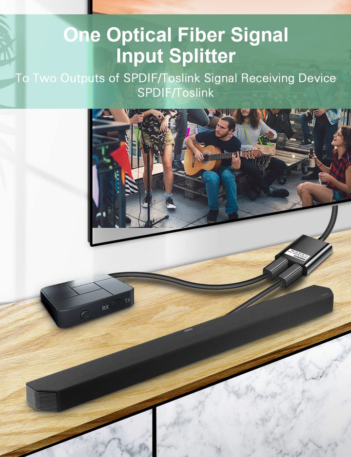 Toslink Splitter 1 in 2 Out Optischer Splitter Digital Audio Optisches Kabel Verteiler Optical Audio