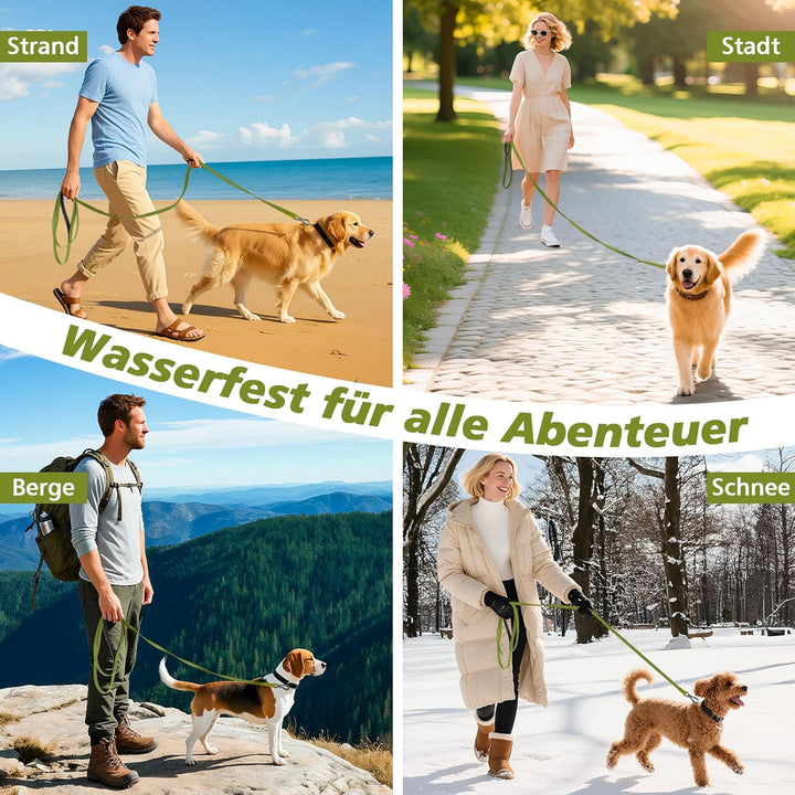 X XBEN Wasserfest Schleppleine für Hunde,3M 5M 10M 15M 20M 30M Gummierte Schleppleine mit Abschliess