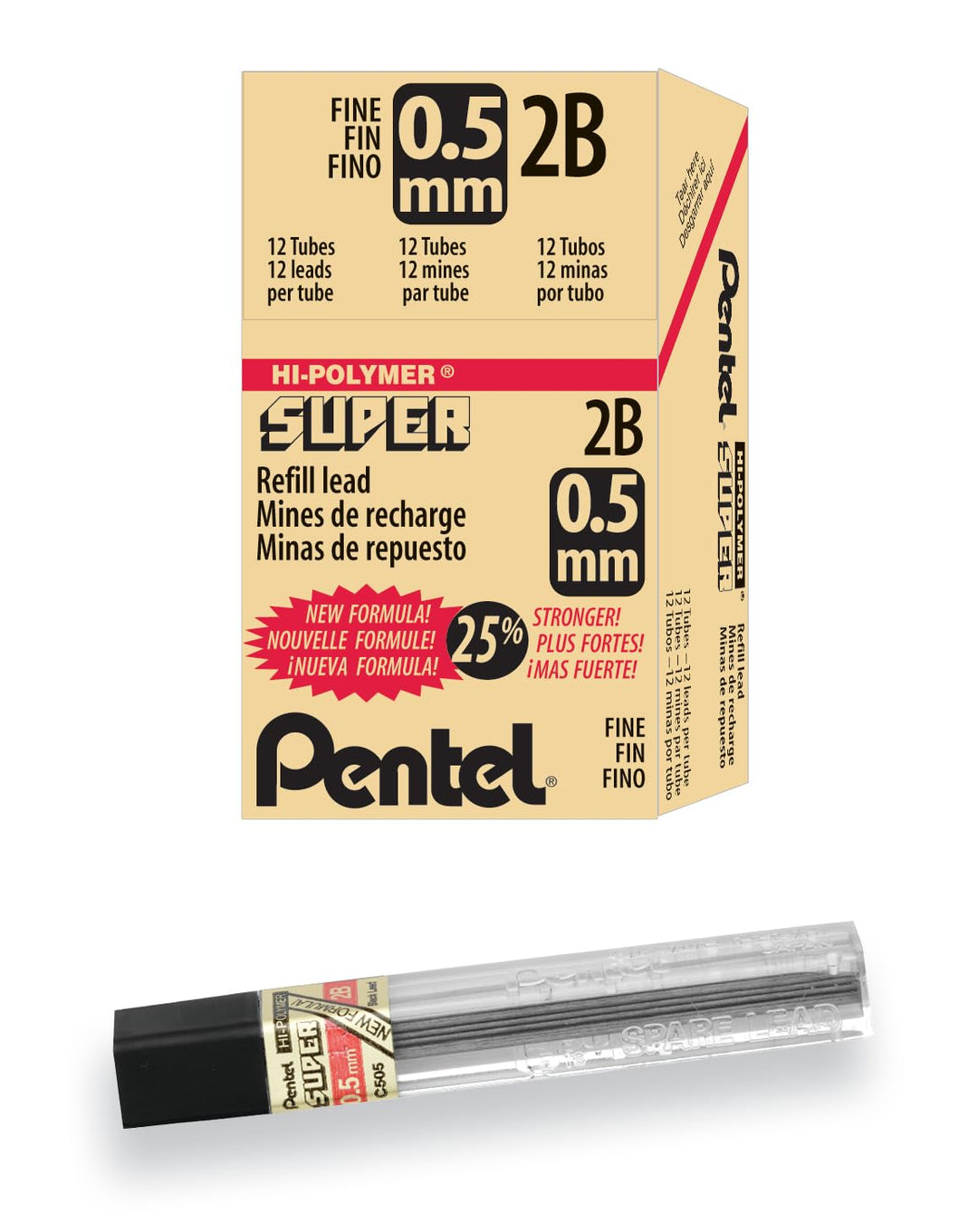 Pentel C505-2B - 2B Refill Leads 0.5mm C505-2B - (PK12)