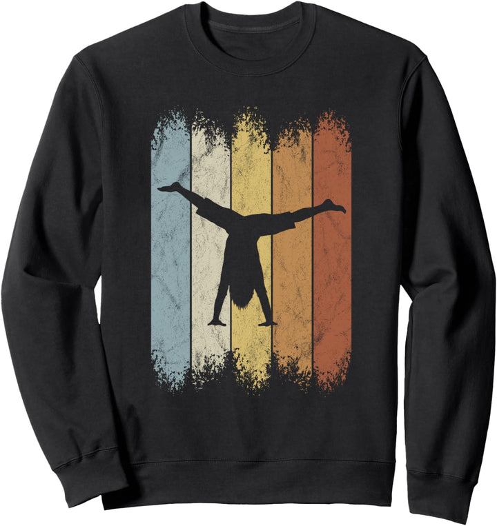 Retro 80er Zirkus Style Handstand Silhouette Sweatshirt