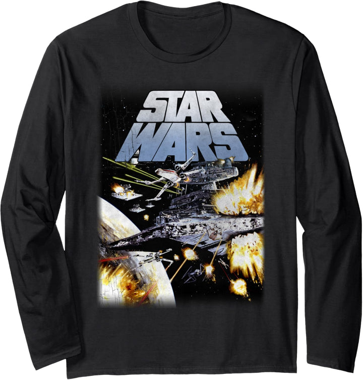 Star Wars Starships Fighting Poster Langarmshirt