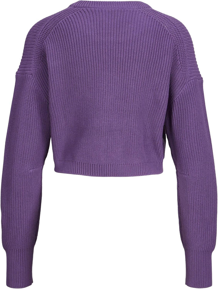 JJXX Damen Jxcarlota Ls Twist Cropped Cn Knit Pullover M Royal Lilac, M Royal Lilac